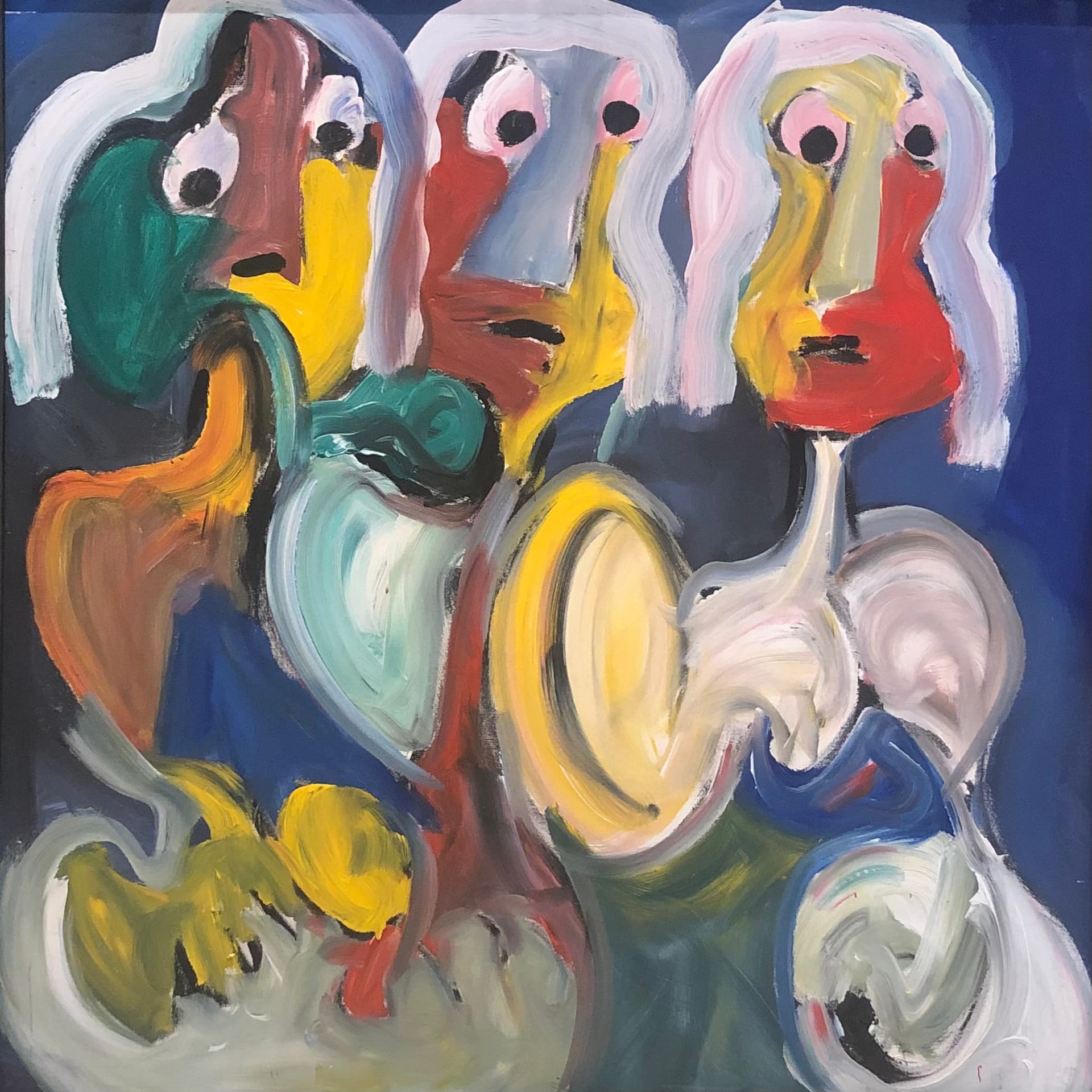 Tableau Abstrait visages colorés — Ahmed Belmkadem