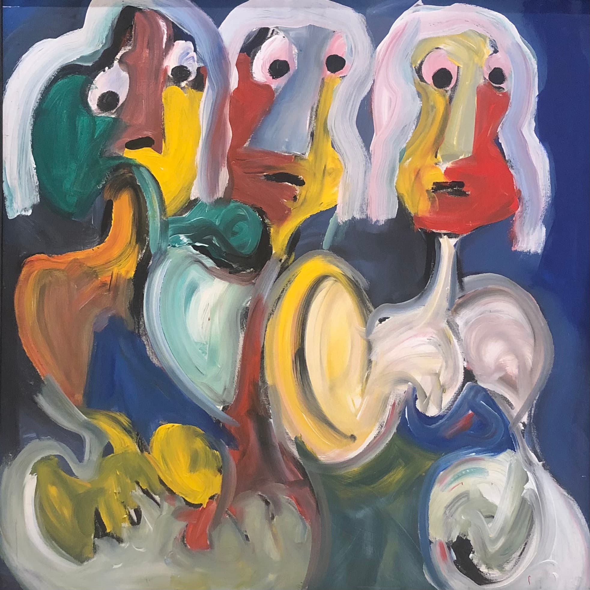 Tableau Abstrait visages colorés — Ahmed Belmkadem