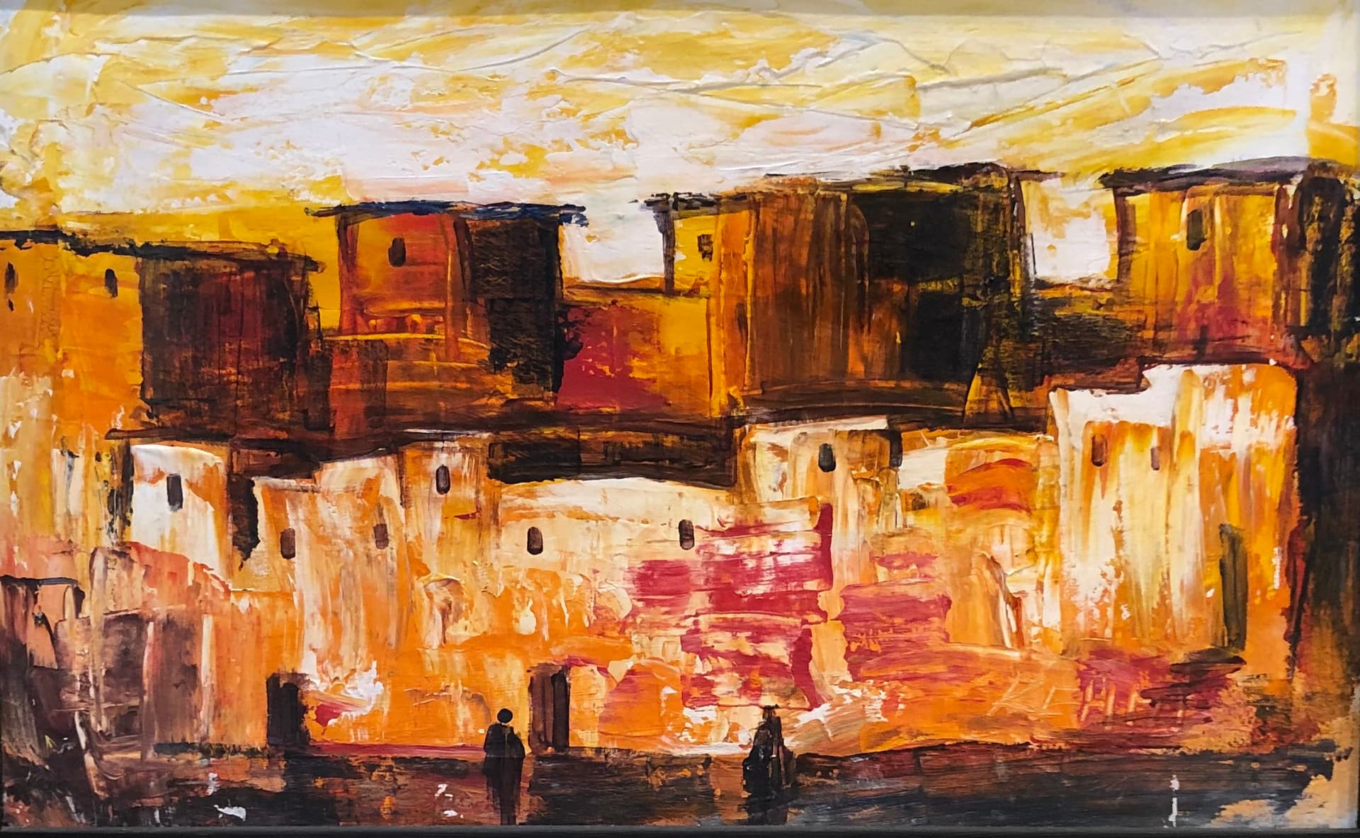 Tableau Abstrait Kasbah ocre