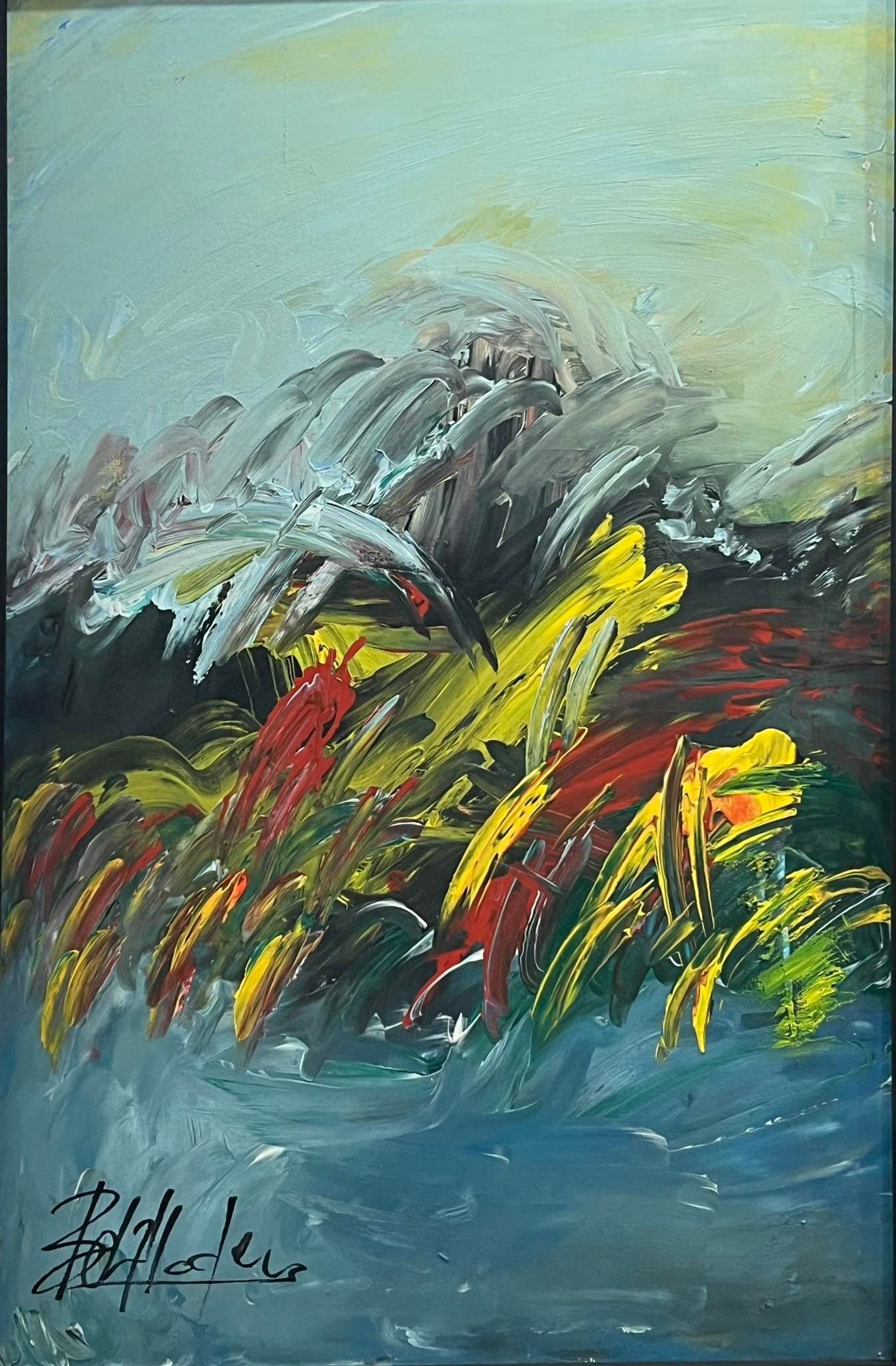 Tableau Abstrait paysage coloré