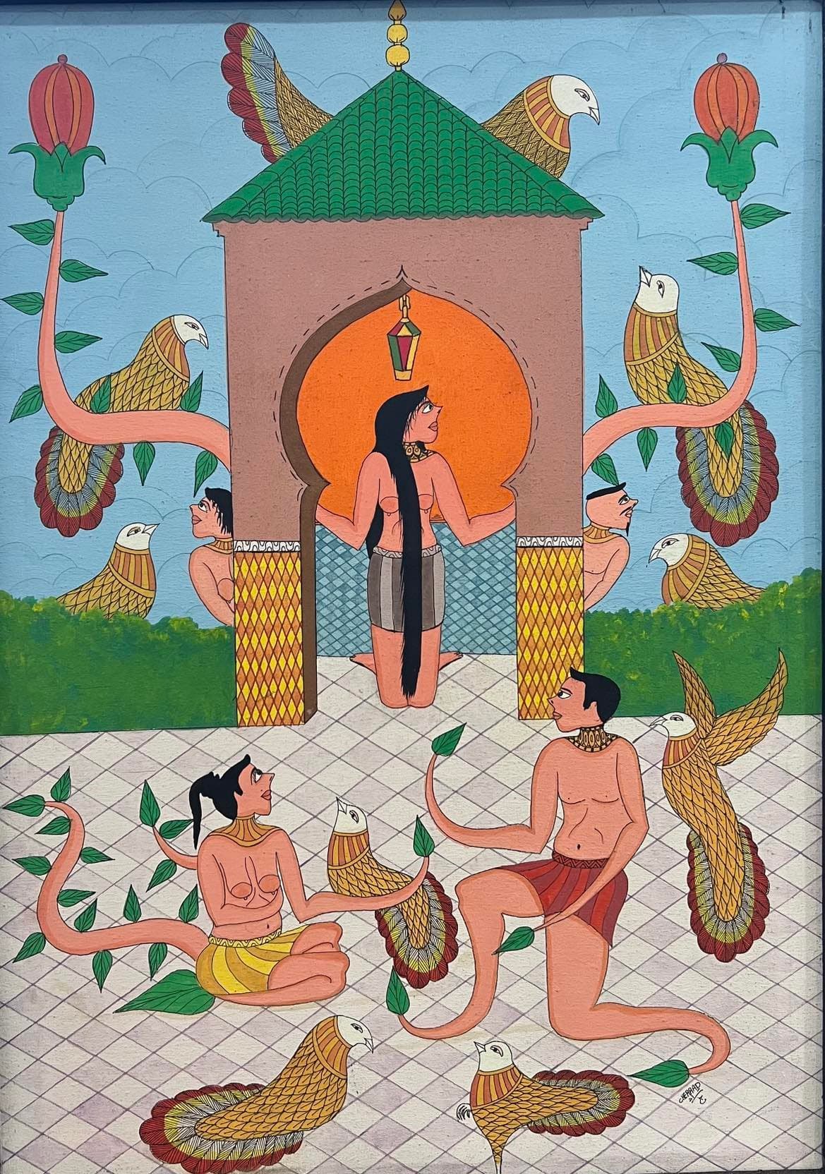Tableau figuratif architecture onirique