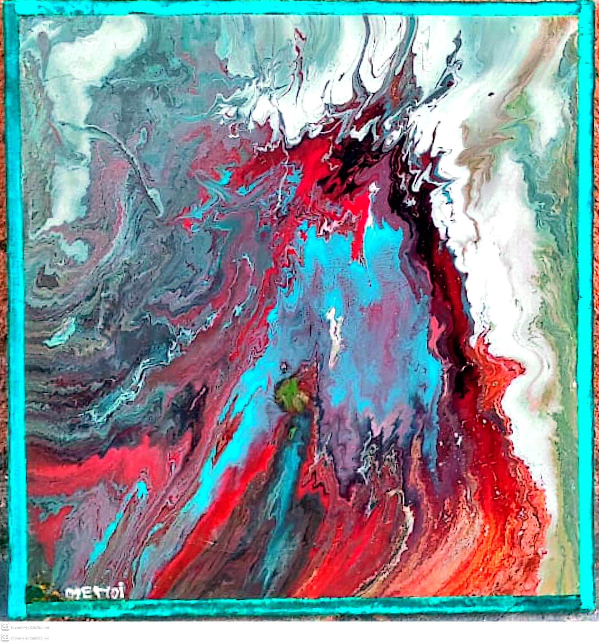 على ثوب في طلاء الزيتي الفن التجريدي الزيتي 42×39 سم
