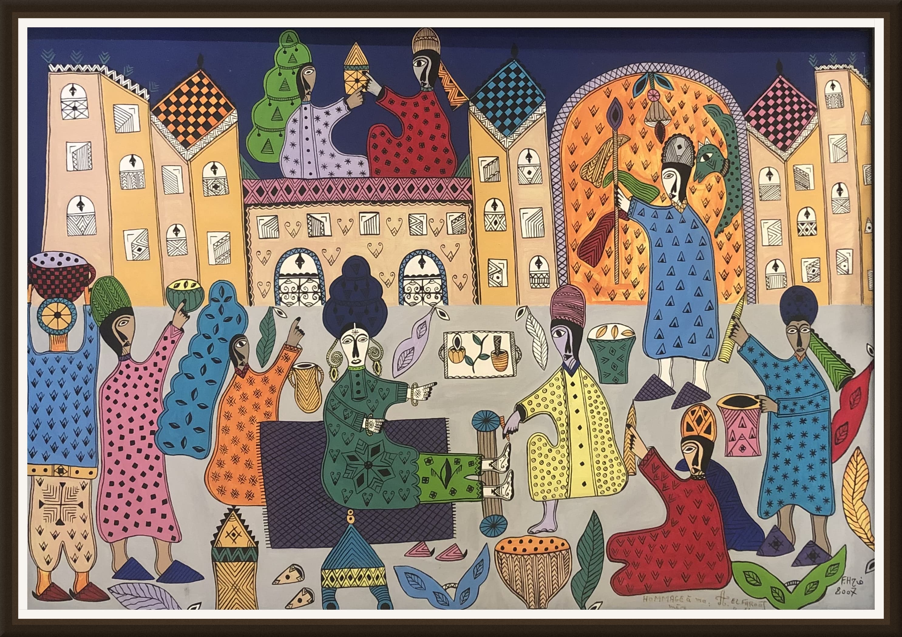 Tableau Souk marocain coloré
