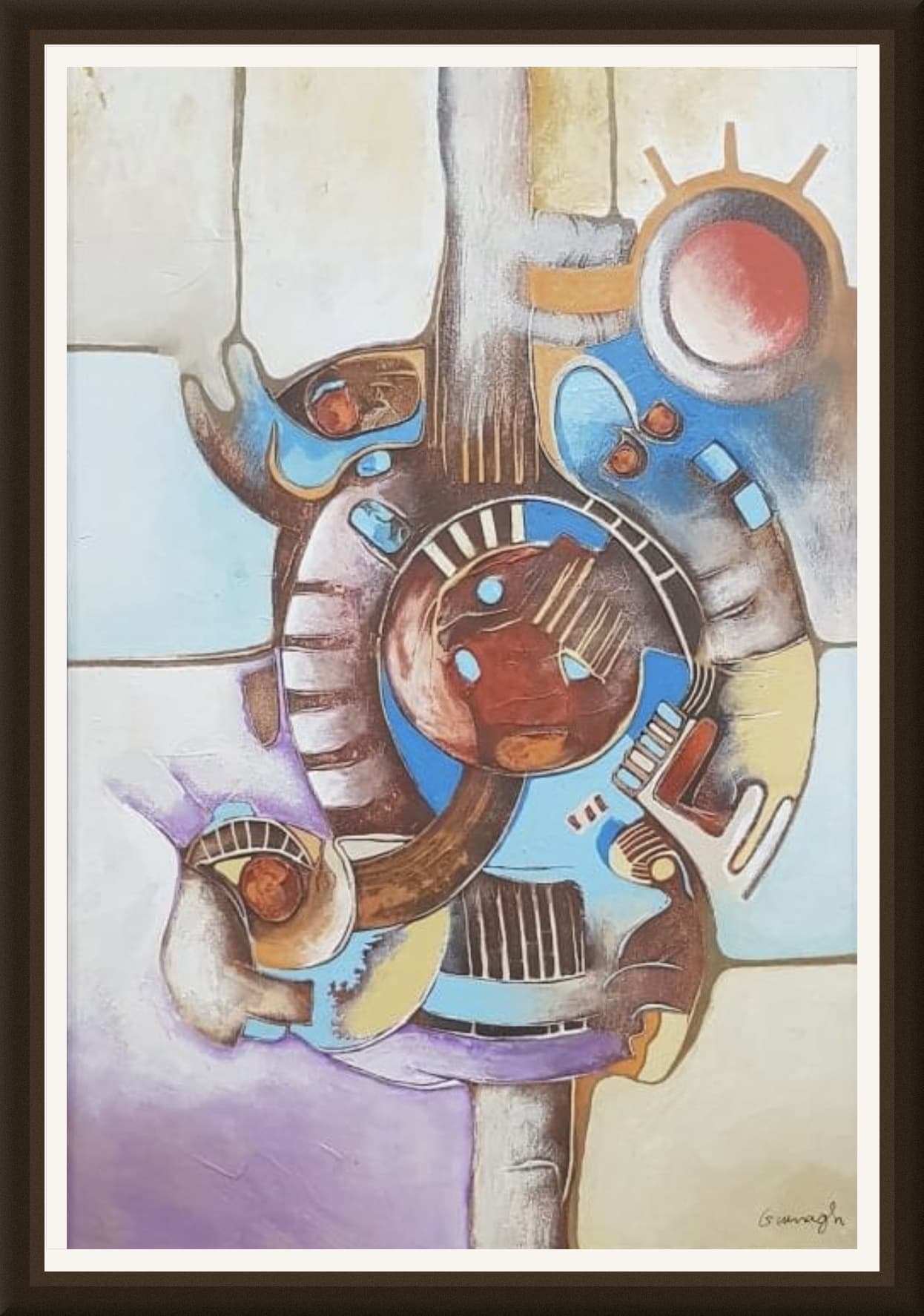 Tableau Abstrait solaire contemporain